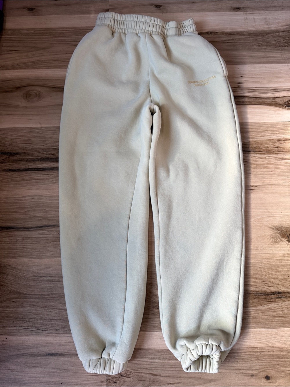 Comfort Cream Fleece Track Joggers with Elastic Waist